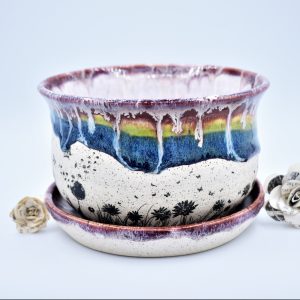 Rainbow Planter and plate