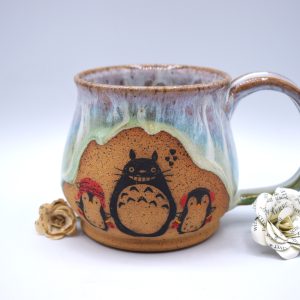 Totoro and penguin friends mug 18 oz