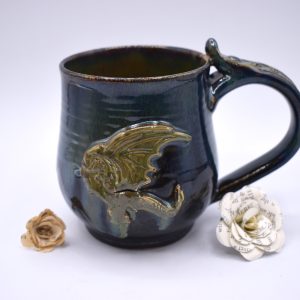 Seaweed green dragon emblem mug 16 oz