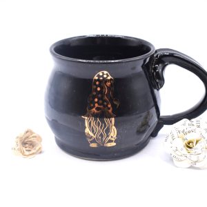 Black and gold gnome mug 16 oz