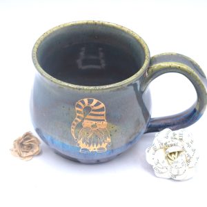 Blue and gold gnome mug 15 oz