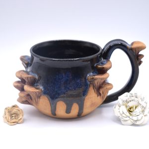 Smaller midnight mushroom mug 14 oz