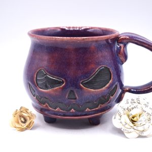 Purple Jack o Lantern cauldron mug 16 oz