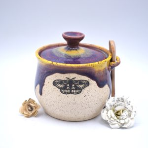 Purple sunrise butterfly salt cellar
