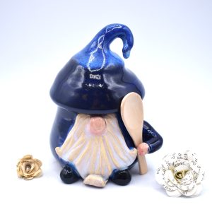 Blue gnome salt cellar 10 oz