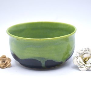 Green drip tea bowl 13 oz