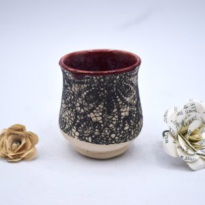 Red and lace shot glass #1 2 oz