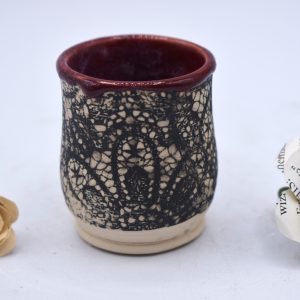 Red and lace shot glass #2 2 oz