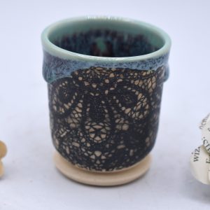 Seafoam lace shot glass 2 oz