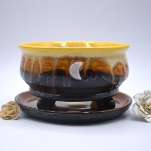 Orange moon cauldron planter